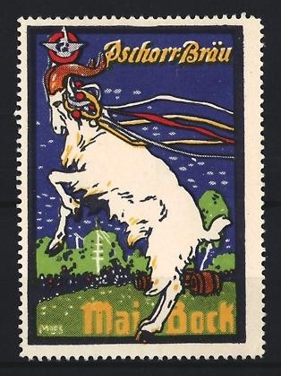 Reklamemarke pschorr bräu - reklamemarke,
