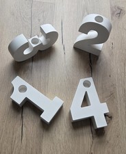 Adventskranz| Adventszahlen | Zahlen f. Stabkerzen| minimalistisch| modern| weiß