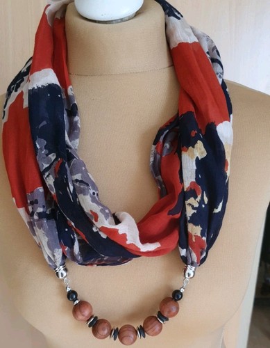 Schal schmuckschal mit kette - ,