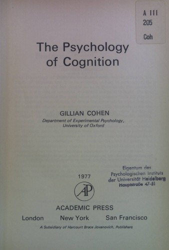 The psychology cognition - psychology, of