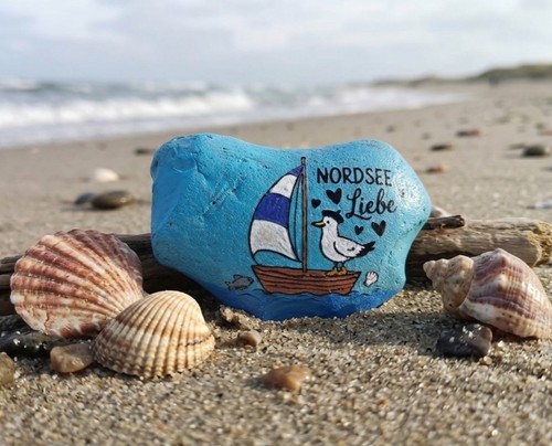 Handbemalter stein maritim - handbemalter,