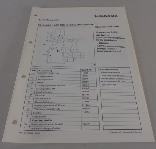 Einbauanweisung webasto - einbauanweisung,