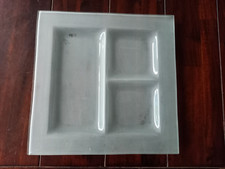 Servierplatte quadratisch, Milchgals, 32x32 cm, 3 Fächer