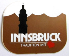 Souvenir-Aufkleber Innsbruck Stadtturm Landeshauptstadt Tirol Österreich 80er