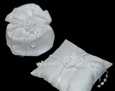 Ringkissen Beutel Rosen ivory zum Brautkleid Standesamtkleid Schleier Stola neu
