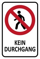Blechschild 20x30 Achtung Kein Durchgang Verboten Halt Stop Privat Hinweis