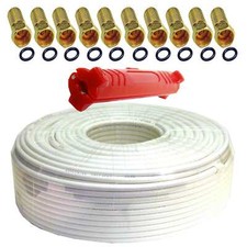 50m neu HQ 135 130 Satelliten Sat Koax Antennen Kabel Koaxial TV dB Ultra HD 4K 