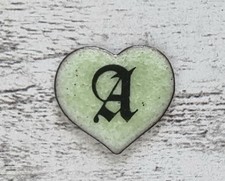 Emaille Herz grün Buchstabe A