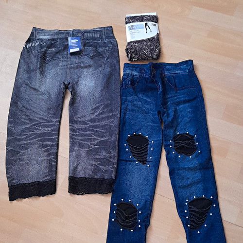 Hose jeans schwarz 44 - 3/4,