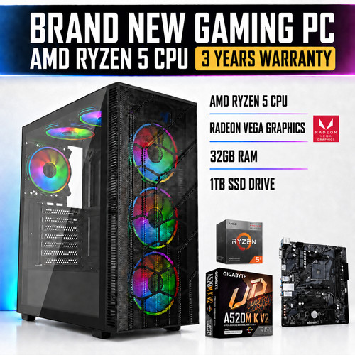 Desktop computer amd ryzen - computer,
