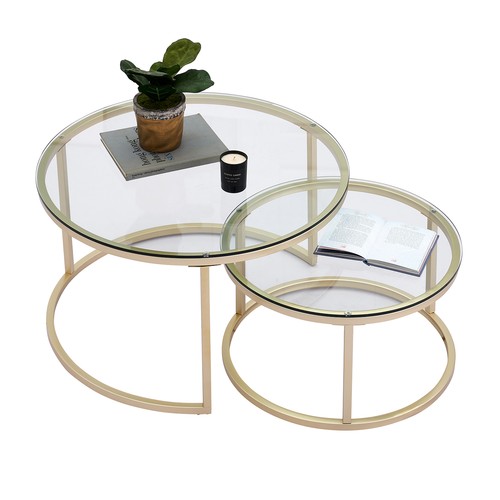 2er set couchtisch rund - couchtisch,