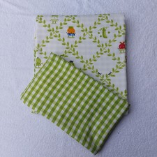 Wende Bettwäsche grün weiß-Schmetterlinge-Karotten- 100 x 135/40 x 60 cm