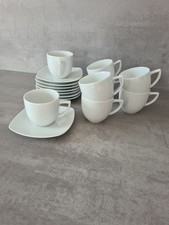 16- teilig weiße Kaffeetassen, modernes eckiges Design
