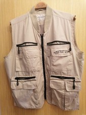 Herren Trekking Weste, Beige Gr. 50, 8 Verschließbare Taschen, Handy Innentasche