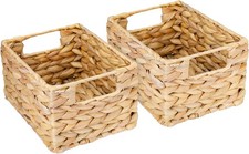HMF 2er Set Aufbewahrungskorb Korb geflochten aus Wasserhyazinthe Seegras