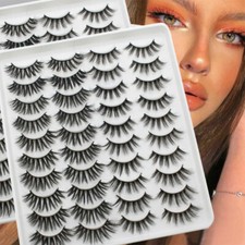 20 Paar 5D Wimpern Set künstliche Wimpern flauschig Lashes Fake False Eyelashes_