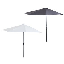 Alu Sonnenschirm Gartenschirm Kurbelschirm Schirm Marktschirm halbrund 2 Farben