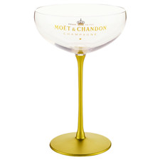 1 x Moet & Chandon CHAMPAGNERGLAS mit Logo und Schriftzug in Gold