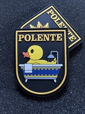 FUN PATCH Entenschutz POLENTE  Wasserschutz Polizei Optik schwarz / gelbgold