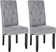 2 x Esszimmerstühle Küchenstuhl Polsterstuhl Leinen Holz Hellgrau hb294hgr-2