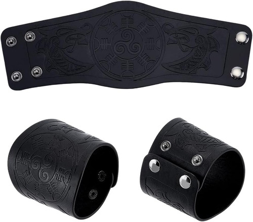 Wikinger leder armschutz - wikinger,