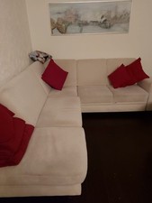 Mikrofaser Eckcouch mit Liegefunktion 2.73 x 2,32 Weiss