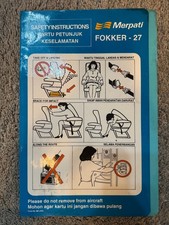 Safety Card Merpati Fokker F27 Form No. MZ 2703 (version 2)
