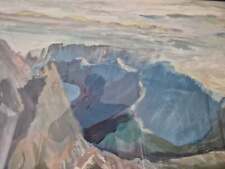 Ölgemälde Gemälde Ute Braun (XX) Einsamer Bergsee 78x58 cm