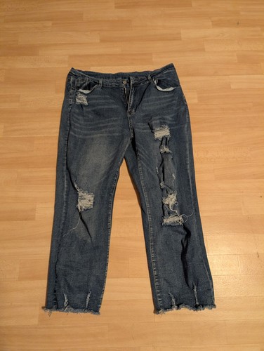 Jeans damen blau - jeans, destroyed
