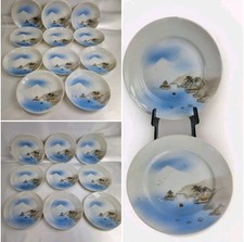 Vintage antike japanische handbemalte Porzellan Teller Konvolut 22