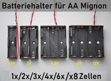 Batteriehalter für AA Mignon Zellen x1/2x/3x/4x/6x Serielle Schaltung 1.5-12V 