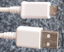 Handy Tablet Daten Ladekabel Micro USB zu USB Stecker A 1m weiß