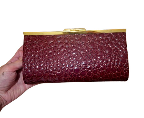 Vintage bordeauxrote clutch - bordeauxrote,