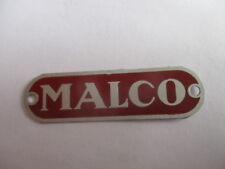 Typenschild rot Schild Sitzbank Malco Sattel Alu Vor-Kriegs Oldtimer Motorrad
