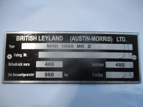 Typenschild schild british - typenschild,
