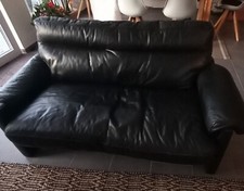 ledercouch gebraucht schwarz