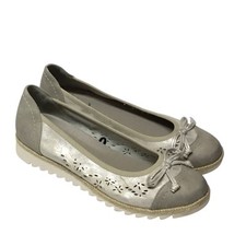 Jana Damen Ballerina Gr. 39 UK 6 Grau Weite H