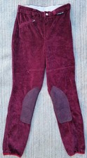 Cord REITHOSE - Leder Kniebesatz - Gr. 170 - Weinrot - TOP - Eurostar