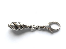 Schlüsselanhänger 925 Silber, Unikat. ca. 67gr., mit massiven Karabiner.