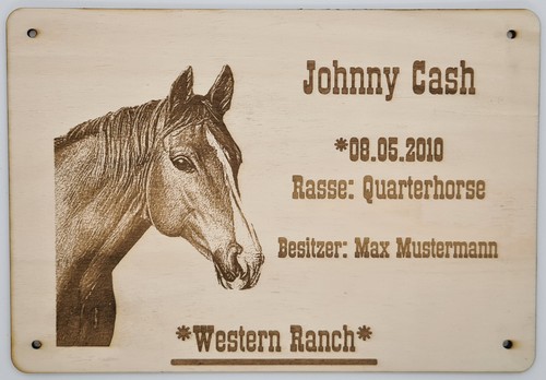 Stalltafel boxenschild pferd - boxenschild,