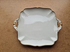 Antike Hutschenreuther Hohenberg Servierplatte m. Goldrand Serving Plate Bavaria