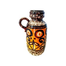 Scheurich Vintage Vase / Krug  418-26, West Germany, Keramik, H 26 cm, Ethno 