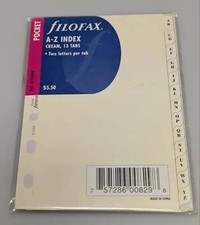 Filofax Pocket A-Z Index Cream