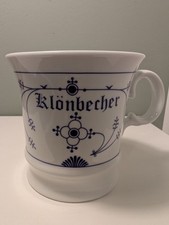 Klönbecher Kaffeepott  Porzellan Kaffeebecher Kaffeetasse Teetasse Indisch Blau
