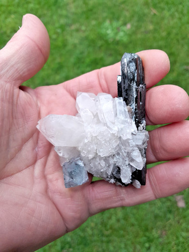 Wolframitstufe mit quarz - mit,