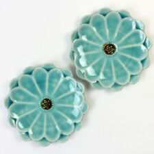 Blütenteller türkis, 2er Set, 12 cm Ø, japanische Tellerchen in Blütenform