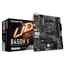 GIGABYTE B450M K Mainboard Sockel AM4 Ryzen 3000/4000/5000 mATX DDR4 HDMI USB3.0