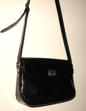 ORIGINAL JOOP! LACK ECHTLEDER TASCHE SCHULTERTASCHE LEATHER BAG SCHWARZ