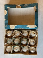 Christbaumkugel - 12 Stück - 4 cm - silber/weiß - 70er - Christbaumschmuck - DDR