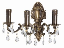 Exklusiver Wandleuchter Mit Kristall Aus Echt Messing Antik Wandlampe Leuchte